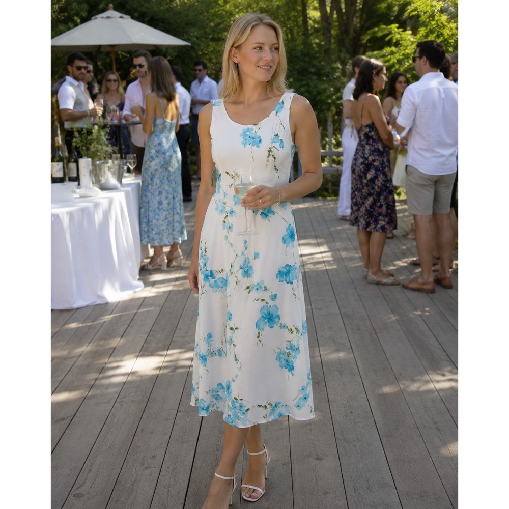 Vintage Jessica Floral Midi Dress‎